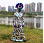 Mix color mirror dress costume for girl performance
